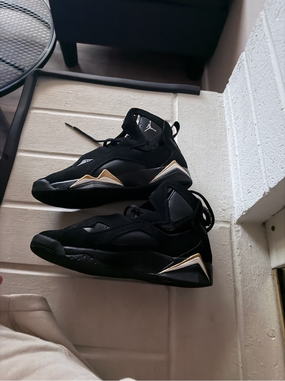 Jordan Youth Black and Gold High-Top Basketball Sneakers